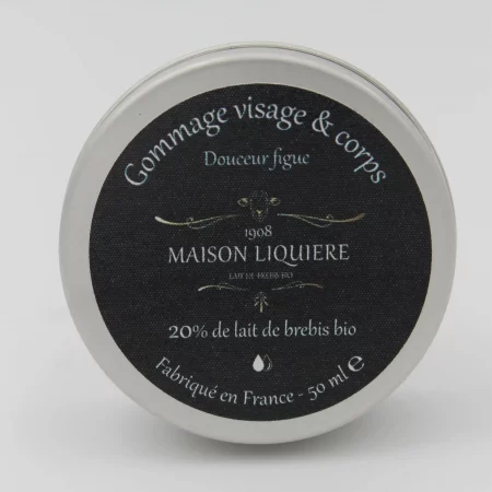 Gommage visage et corps enrichi à 20% de lait de brebis bio douceur figue