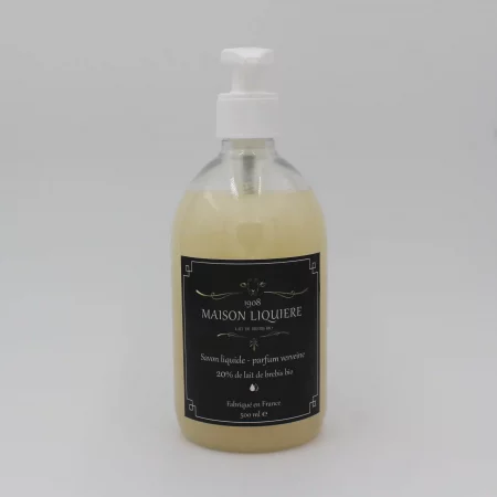 Savon liquide main enrichi à 20% de lait de brebis bio Parfum verveine 500ml