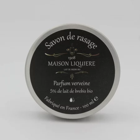 Savon de rasage enrichi à 5% de lait de brebis bio Parfum verveine